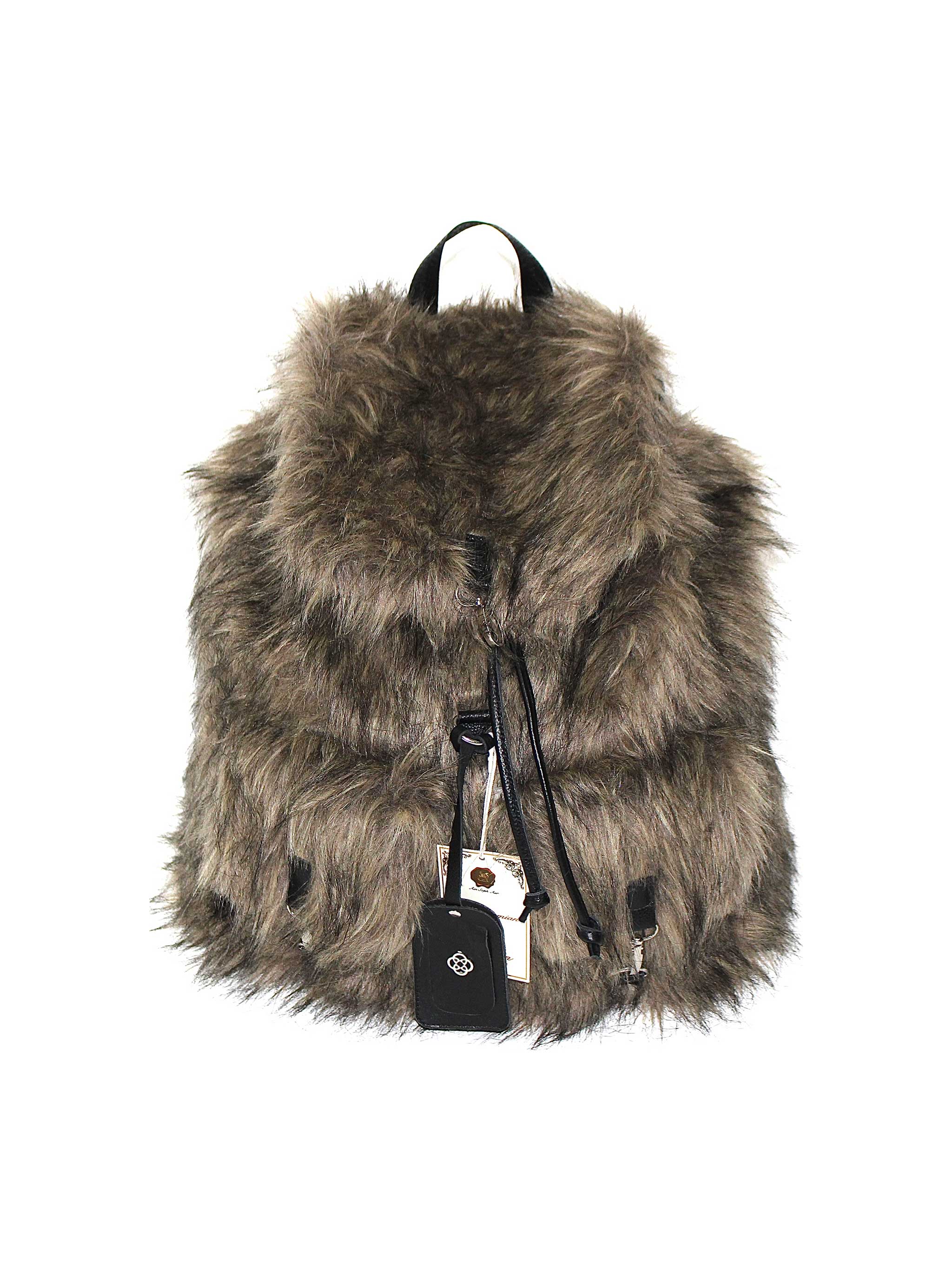 Bohemian Fur Valise: Grey