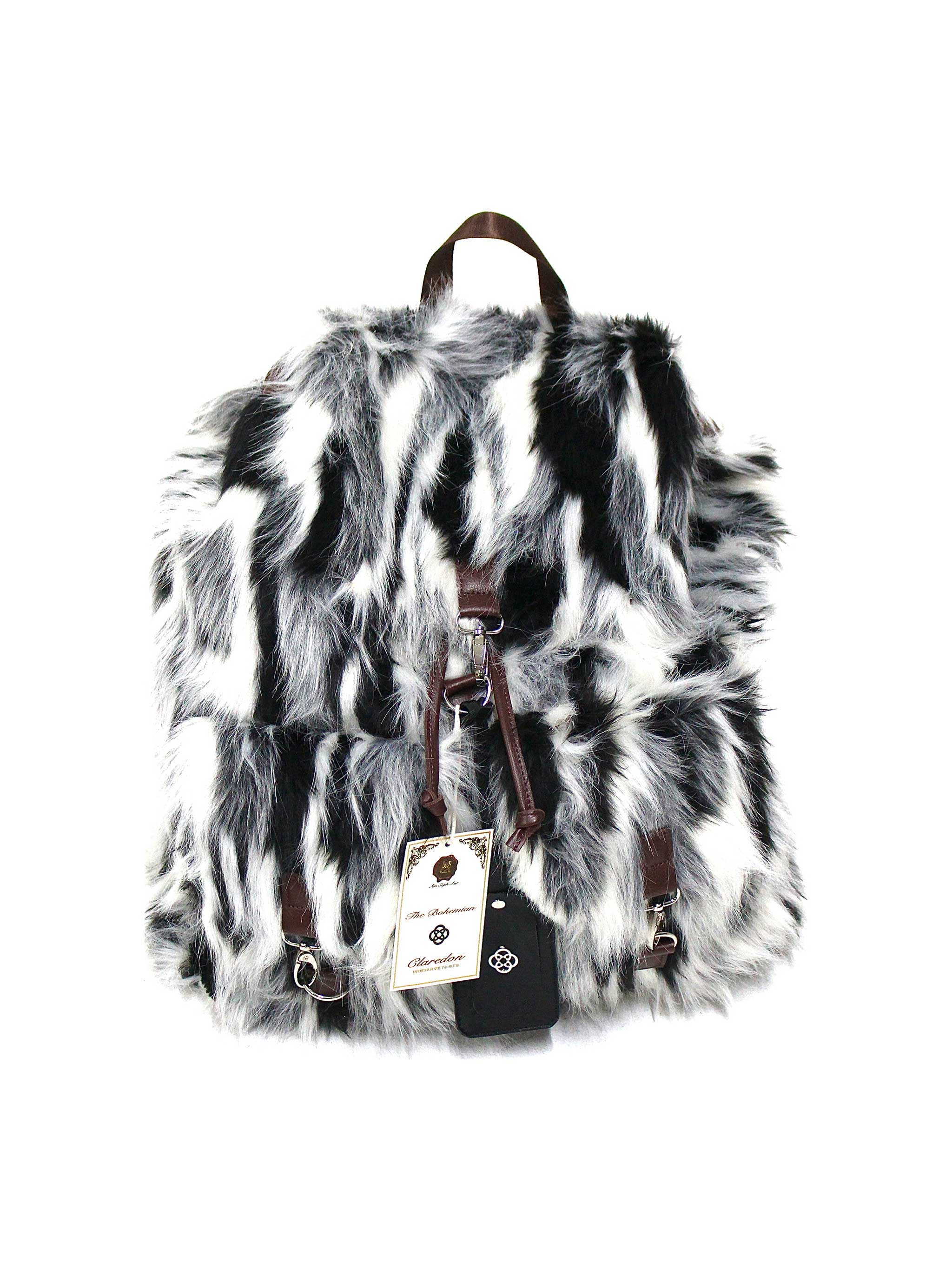Bohemian Fur Valise: Black