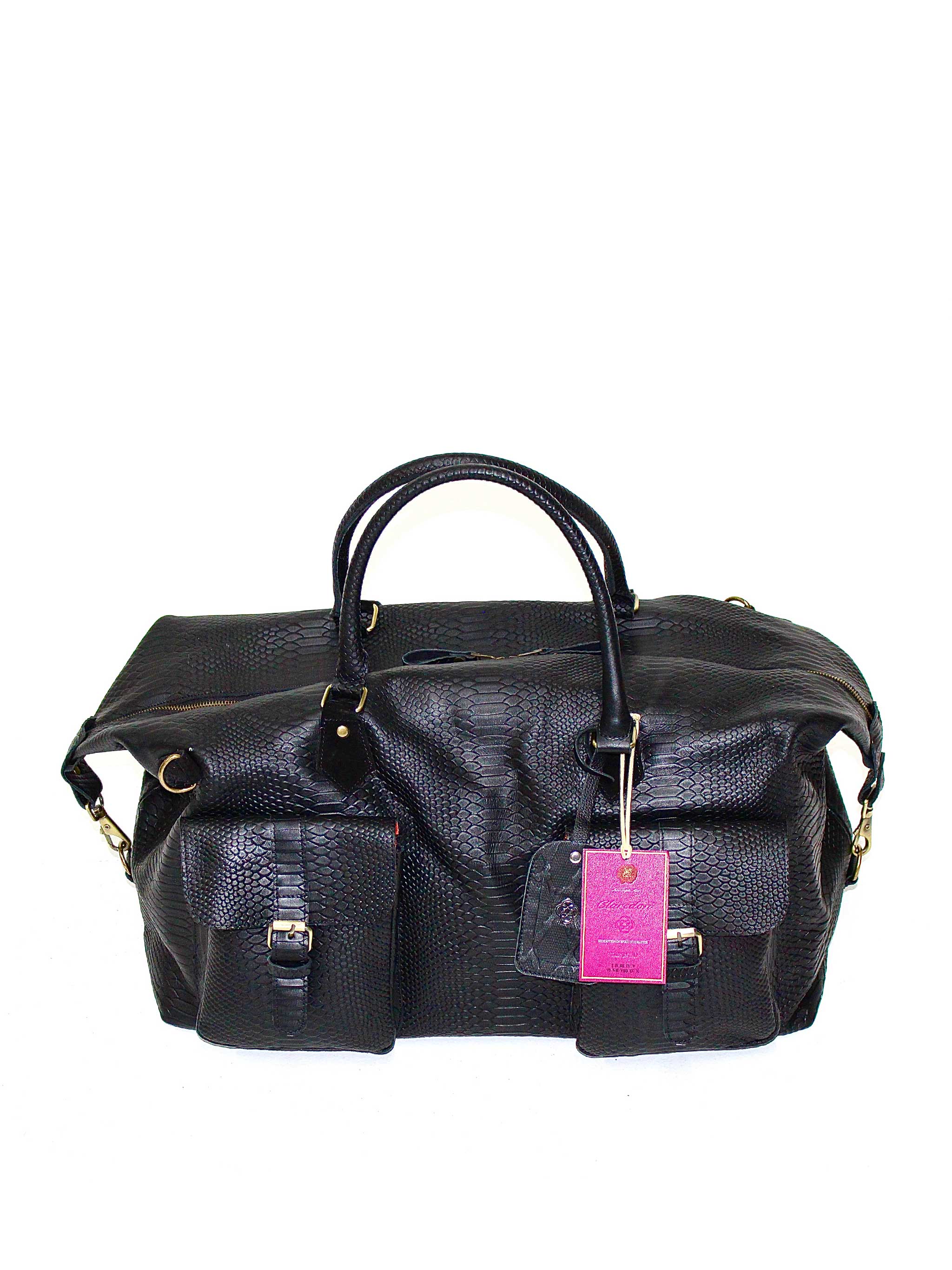 Sobek Leather Duffle: Black