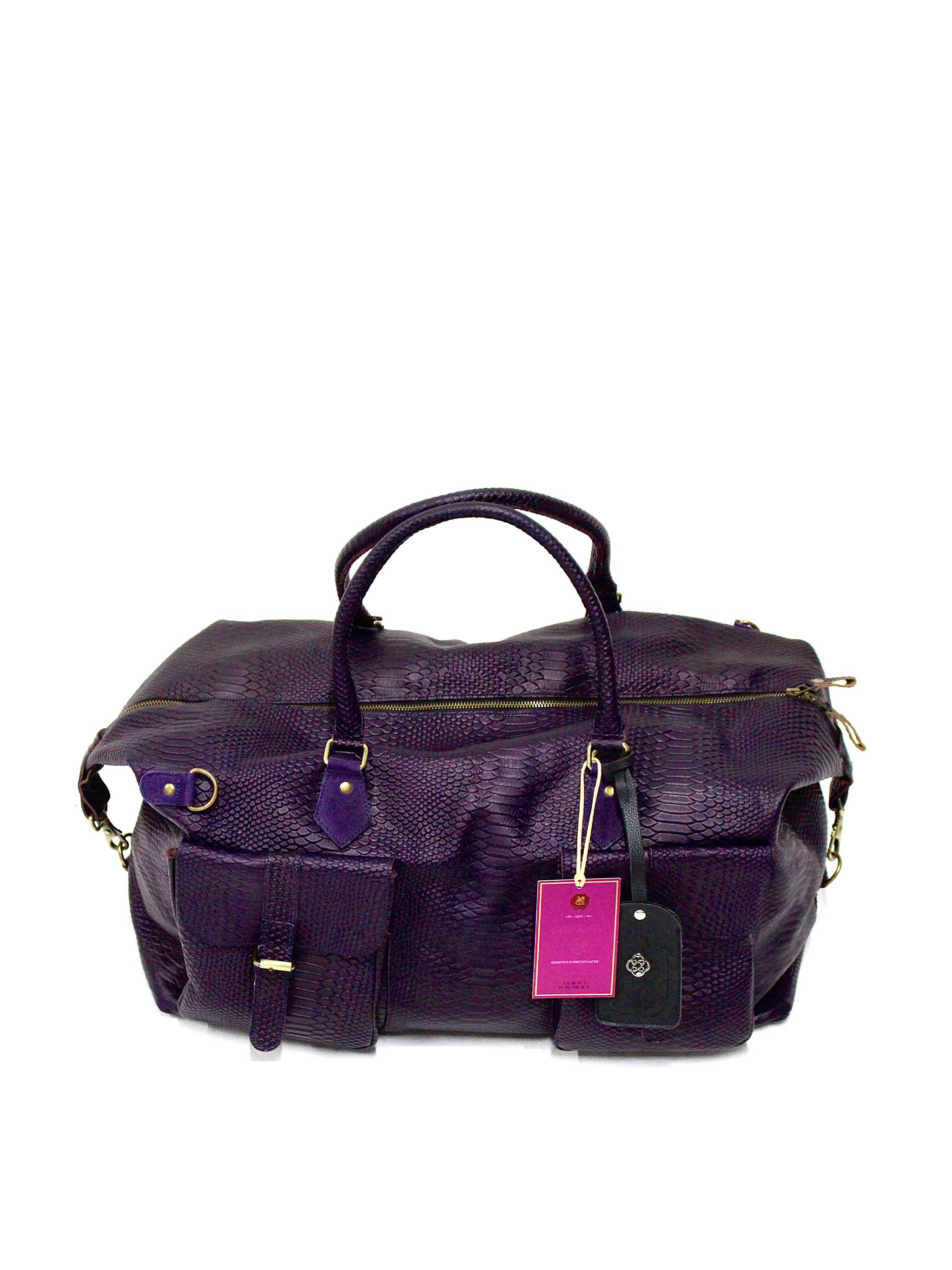 Sobek Leather Duffle: Midnight Purple
