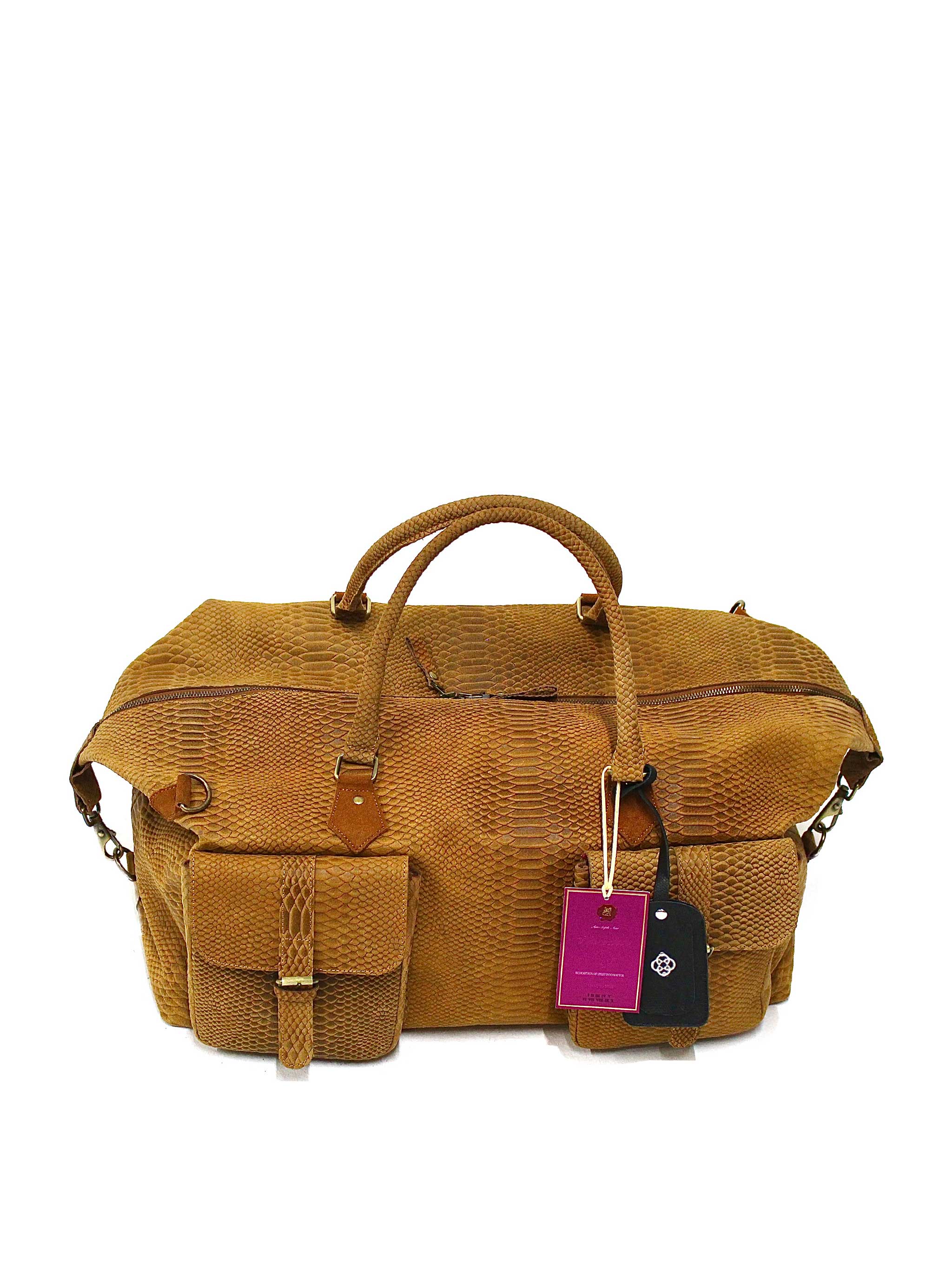 Sobek Leather Duffle: Marigold