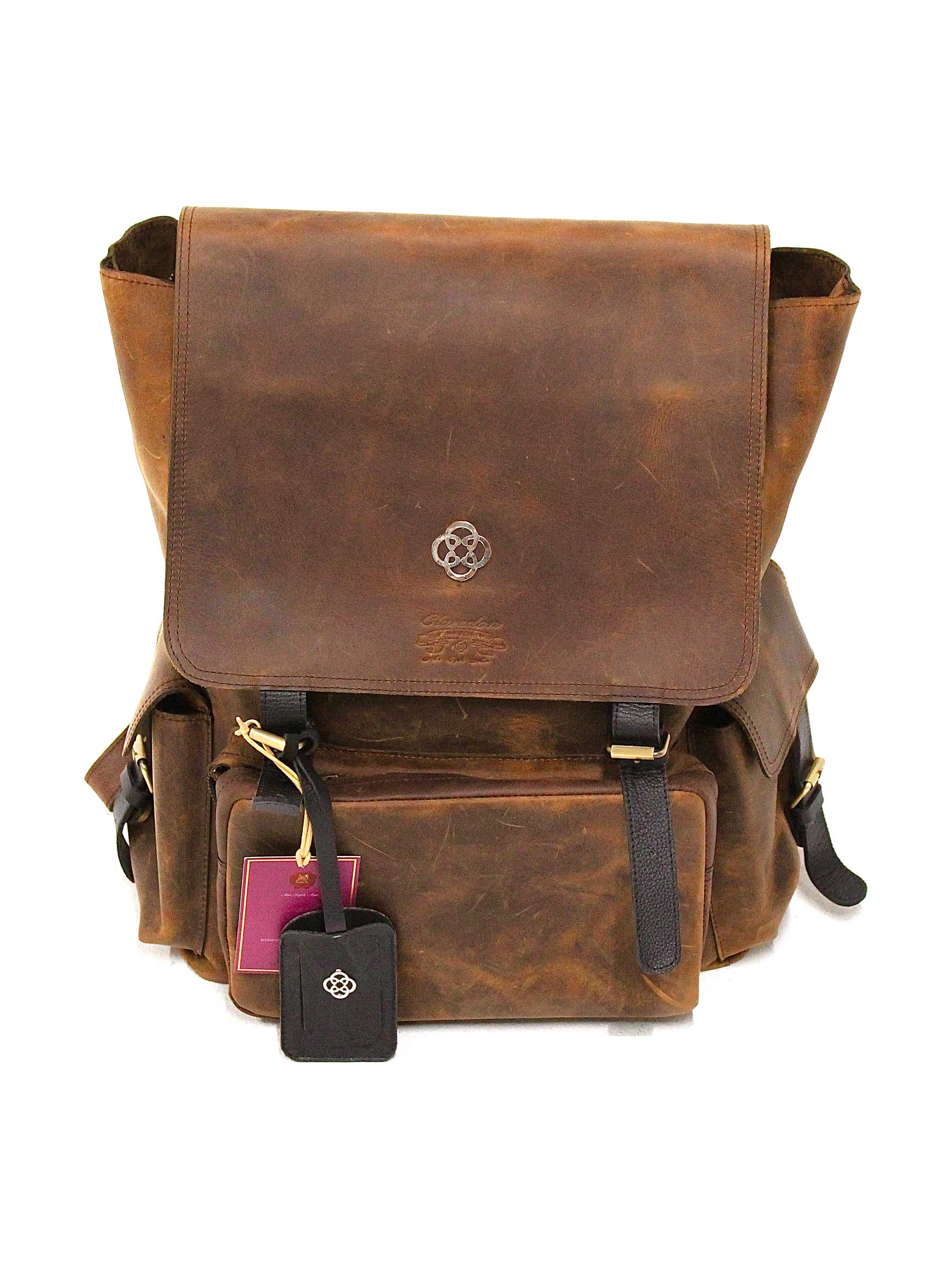 Oversized Leather Valise: Brown