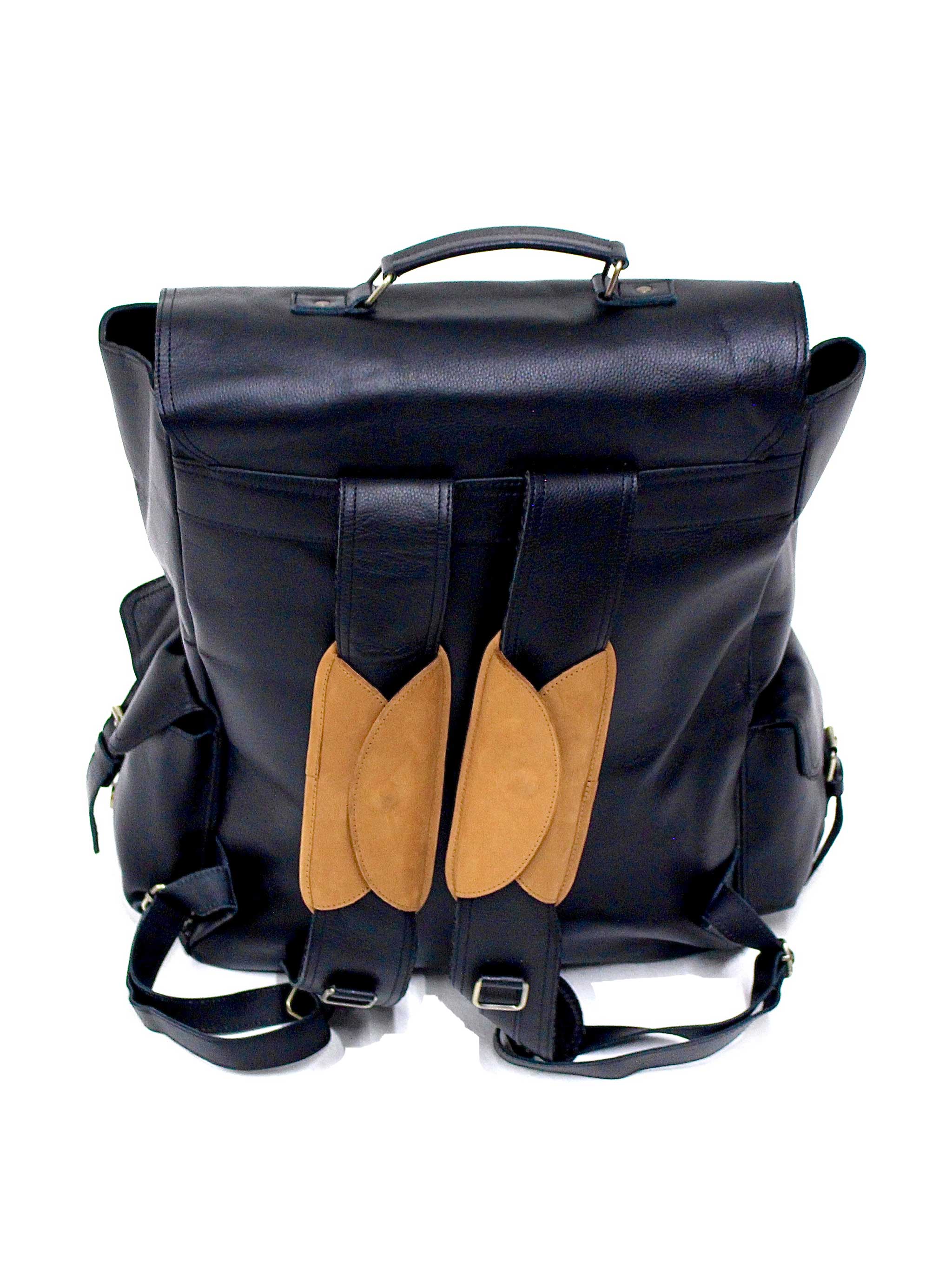 Oversized Leather Valise: Black