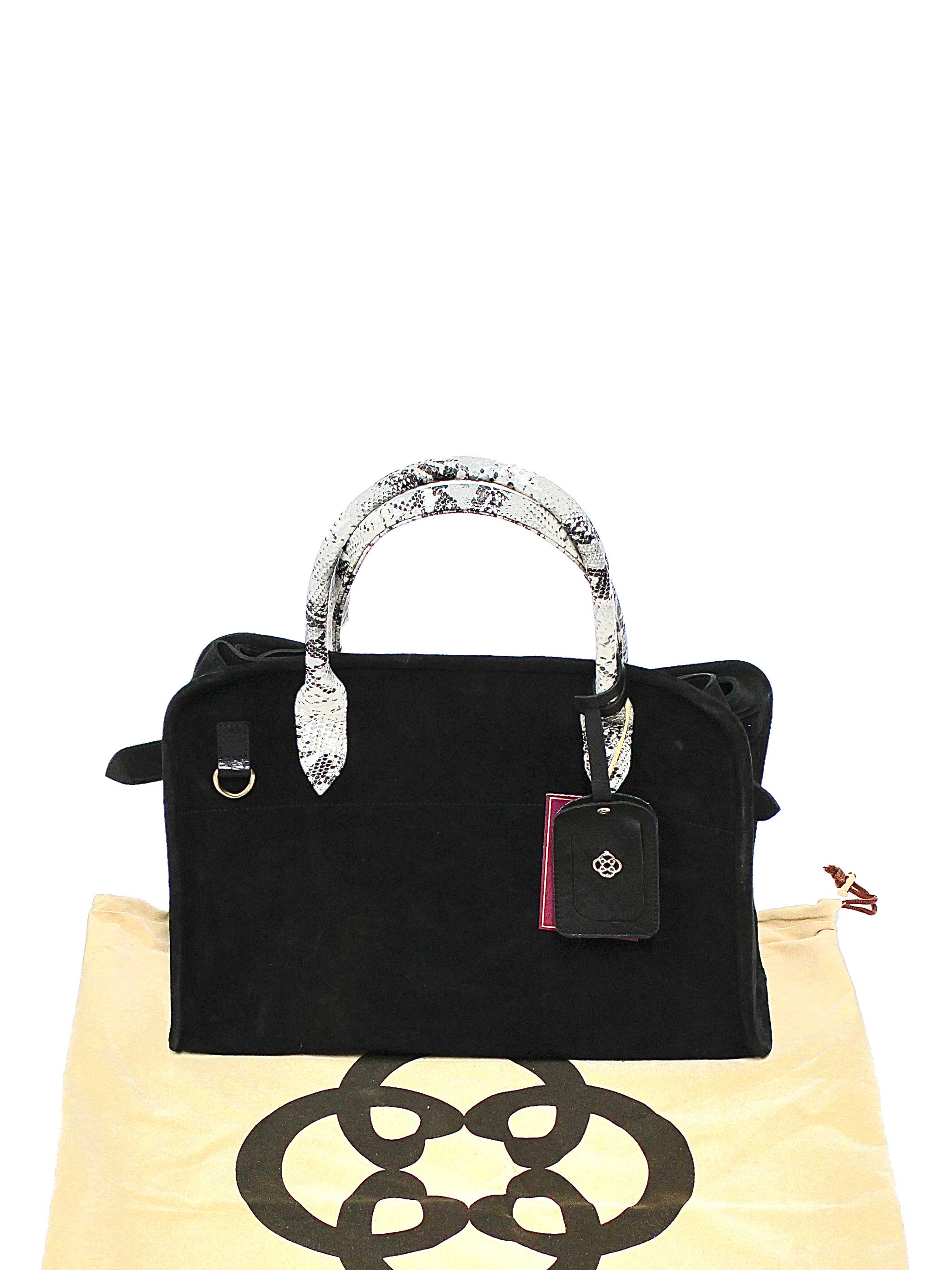 Elaine Suede Purse: Black