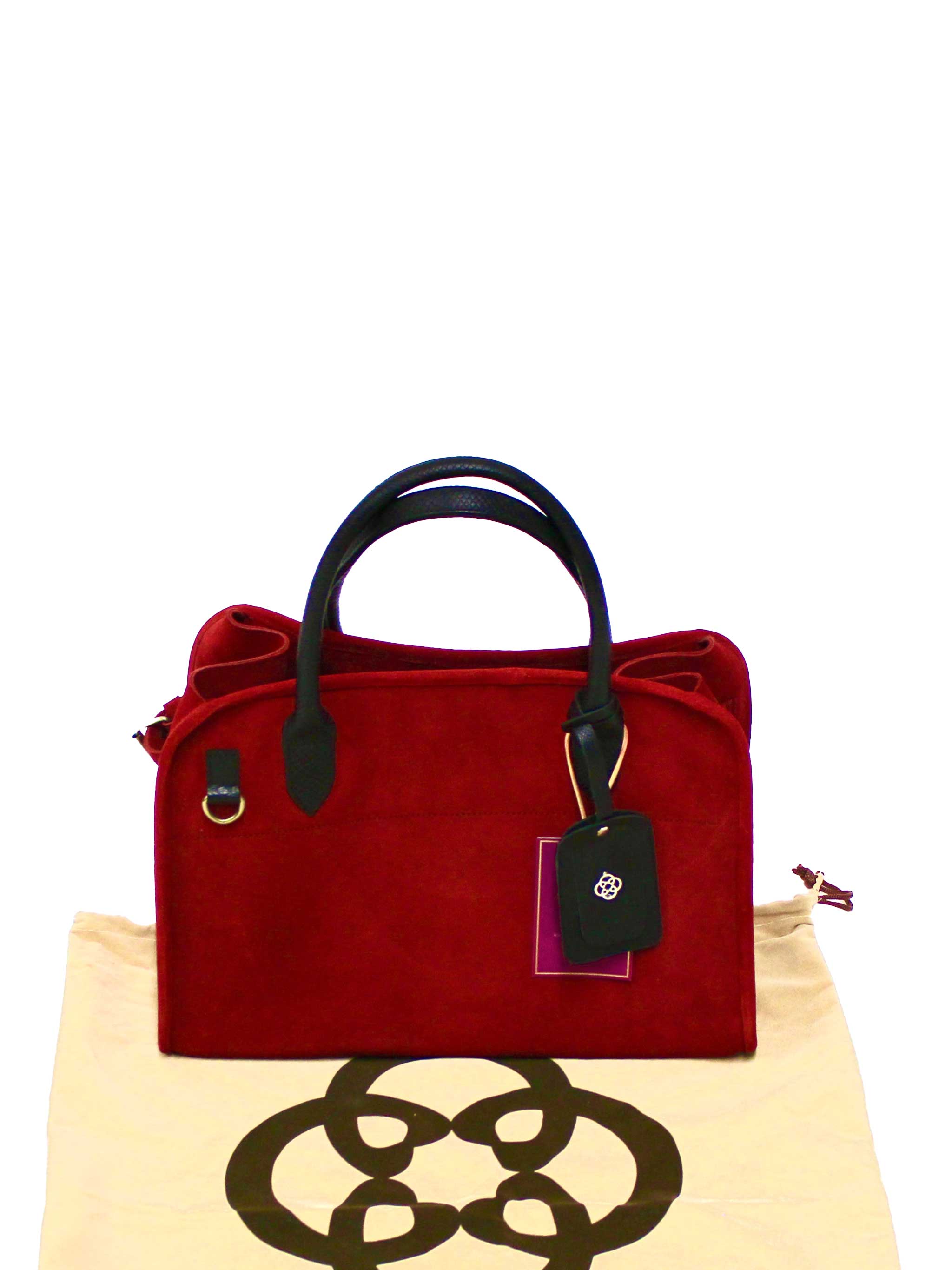 Elaine Suede Purse: Burgundy