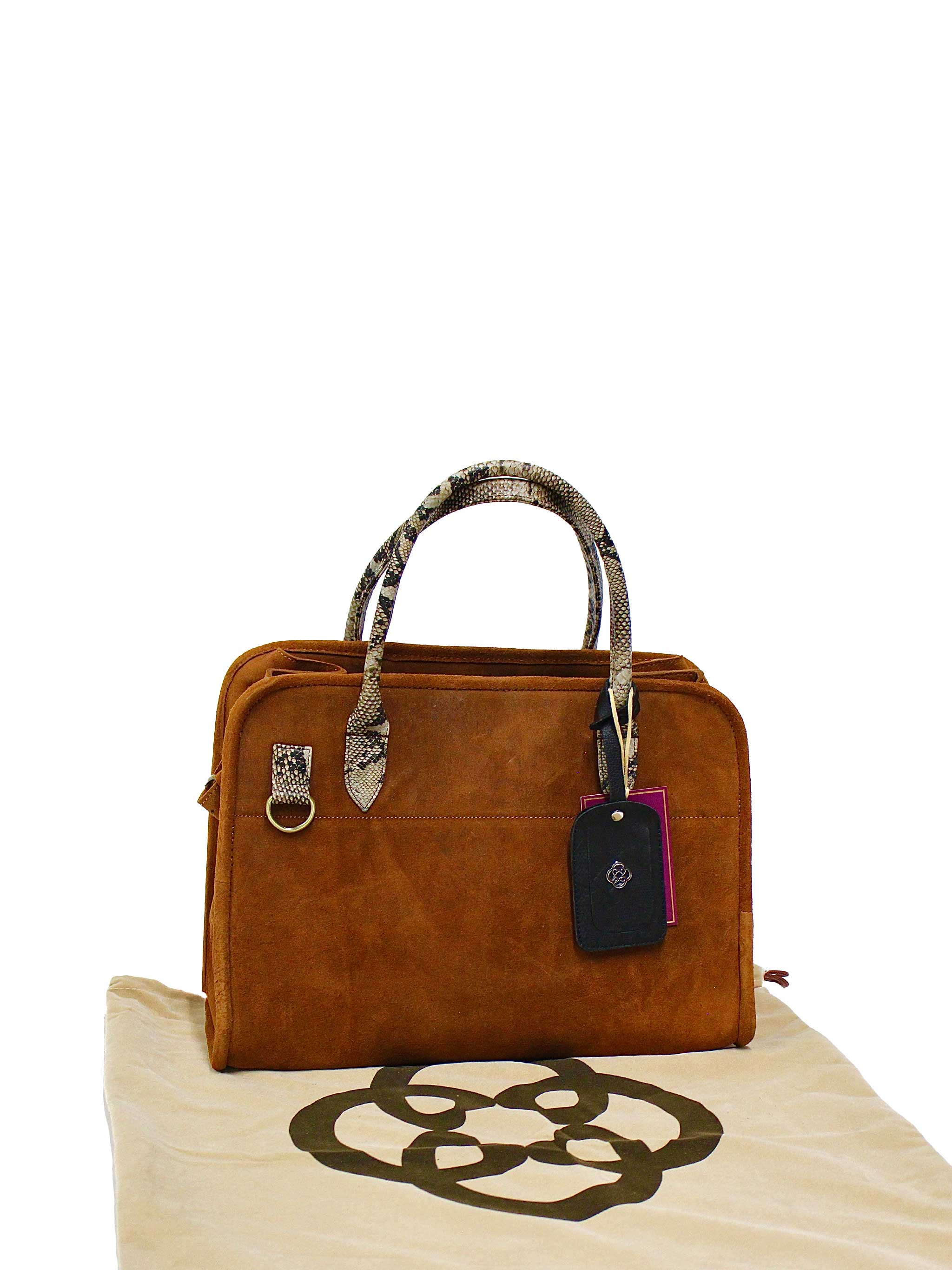 Elaine Suede Purse: Brown