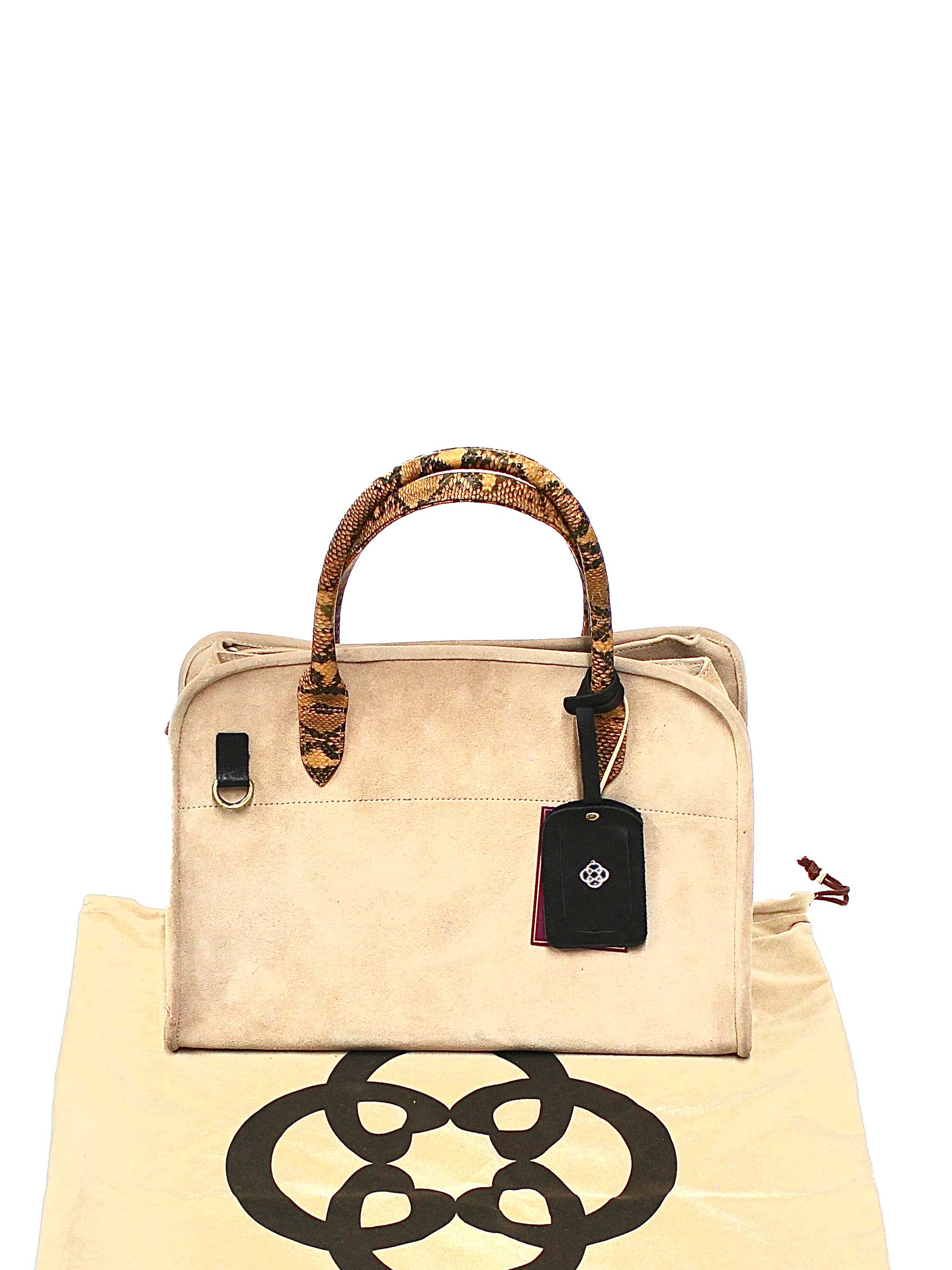 Elaine Suede Purse: Tan