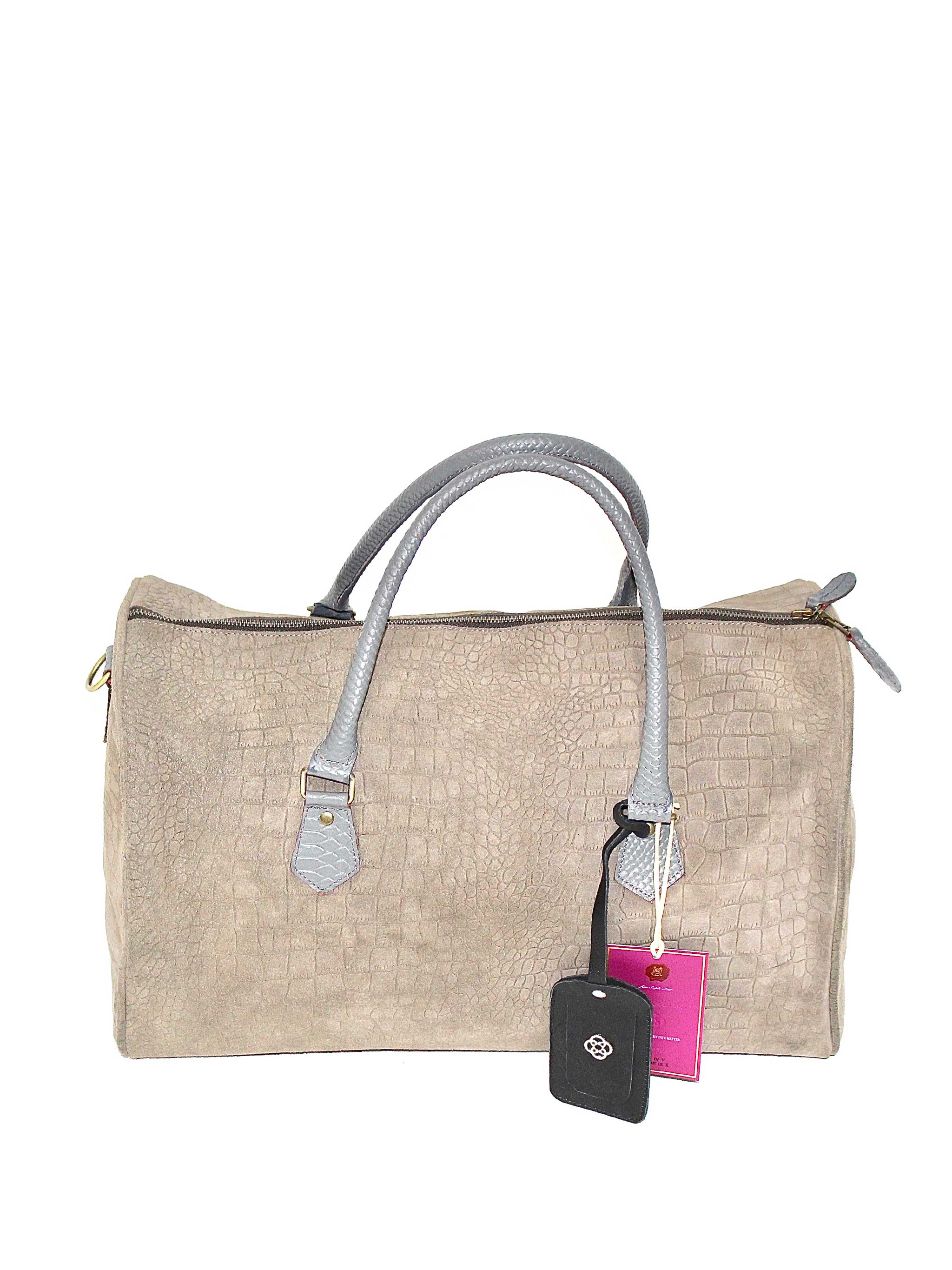 Wanderlust Suede Duffle: Silver