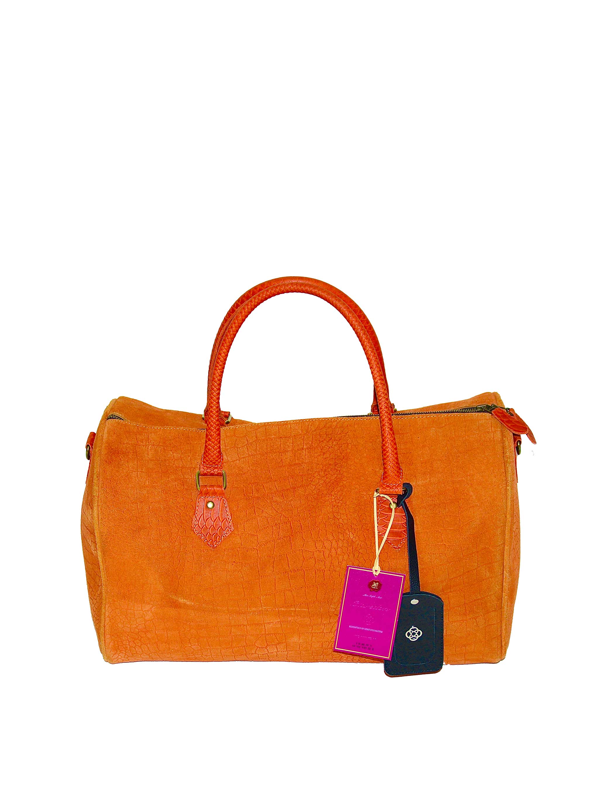 Wanderlust Suede Duffle: Orange